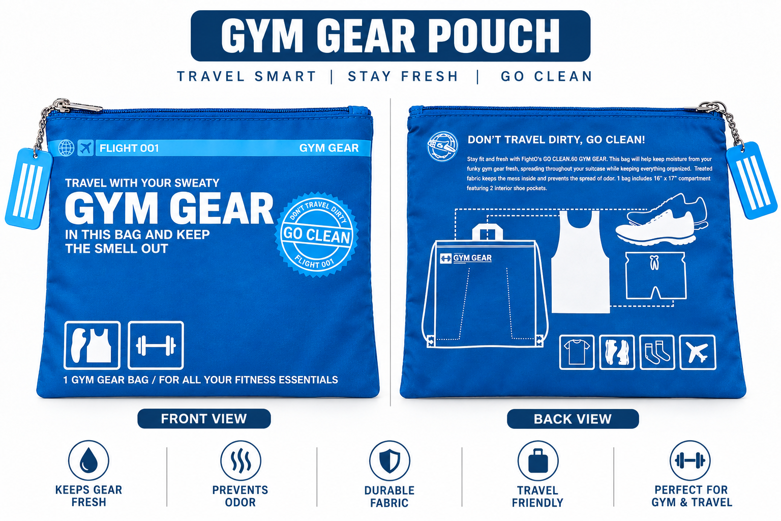 Bisonberg Waterproof Gym Gear Travel Bag – 21 × 19 cm