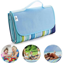 Outdoor Foldable Beach Picnic Mat/Camping mat Polyester, Waterproof & Sand Proof - 5X6.5 Feet Floral Blue (2 Person) image 2