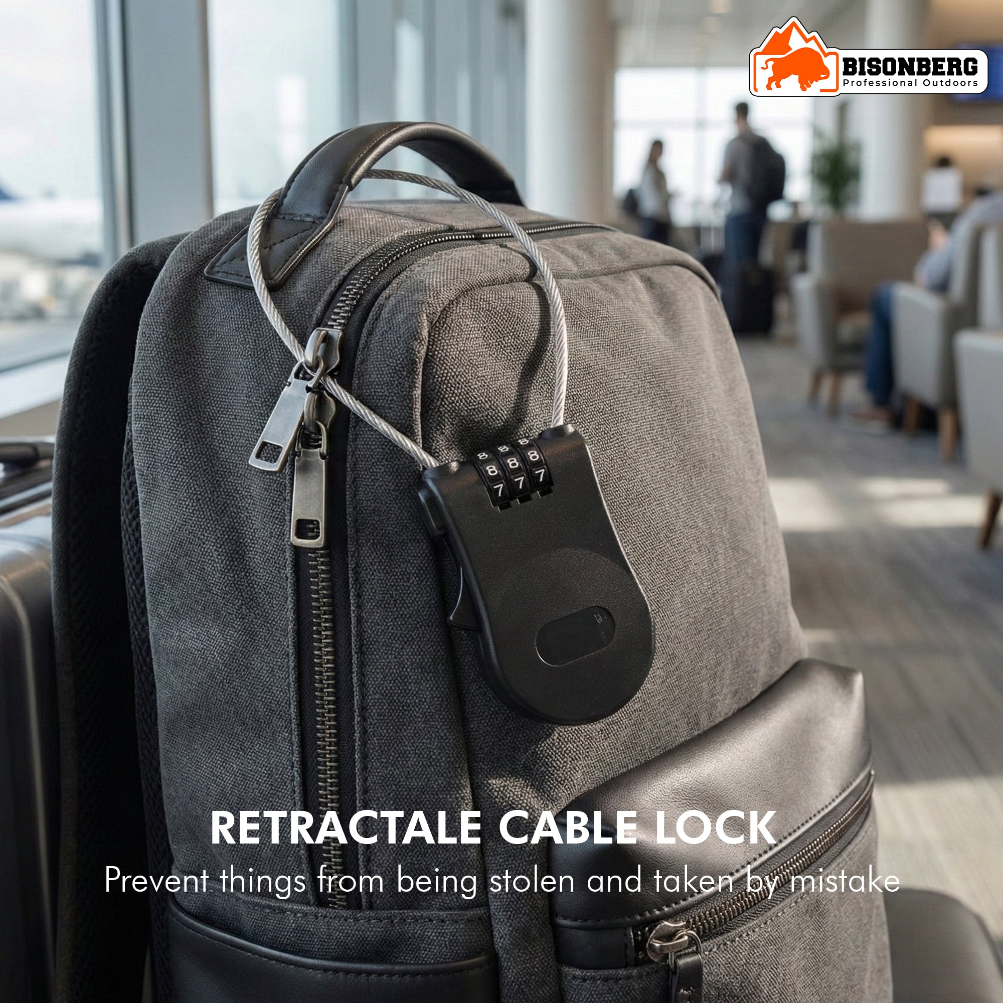 Portable Retractable Cable Lock – 3-Digit Combination Security Lock image 4