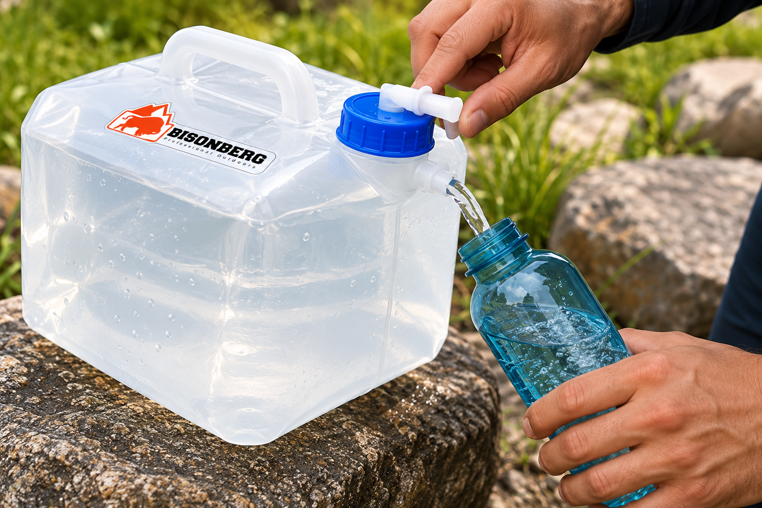 BISONBERG Collapsible Water Storage Container-20L with Tap – Outdoor Camping & Travel