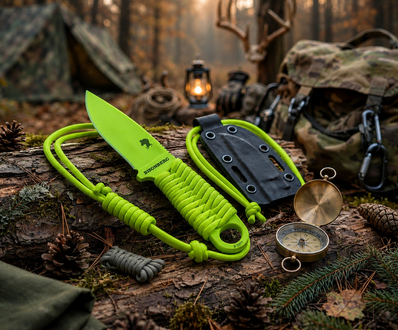 BISONBERG |Fixed Blade, Skeleton handle Knife| Heavy Duty Survival Knife For Camping,Hunting & Outdoor Use