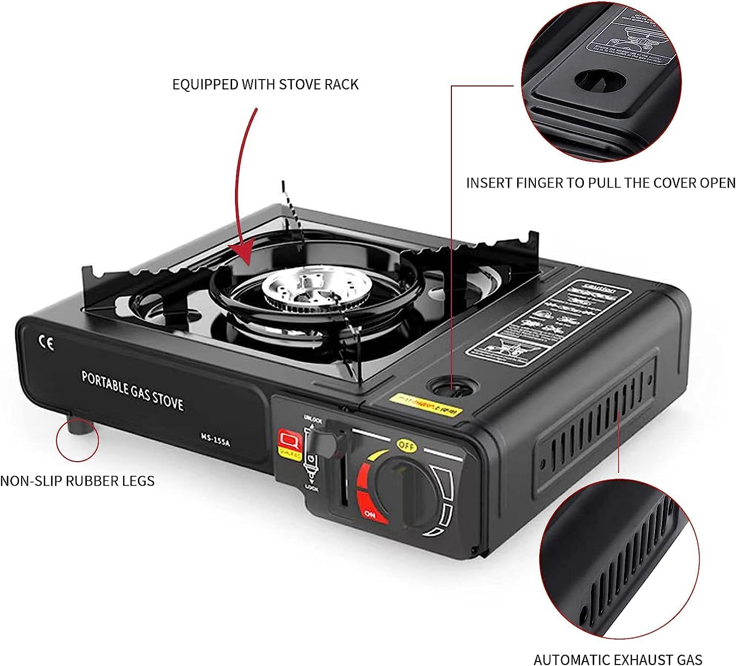 Stainless-Steel Mini Portable Camping Stove 2900W image 3