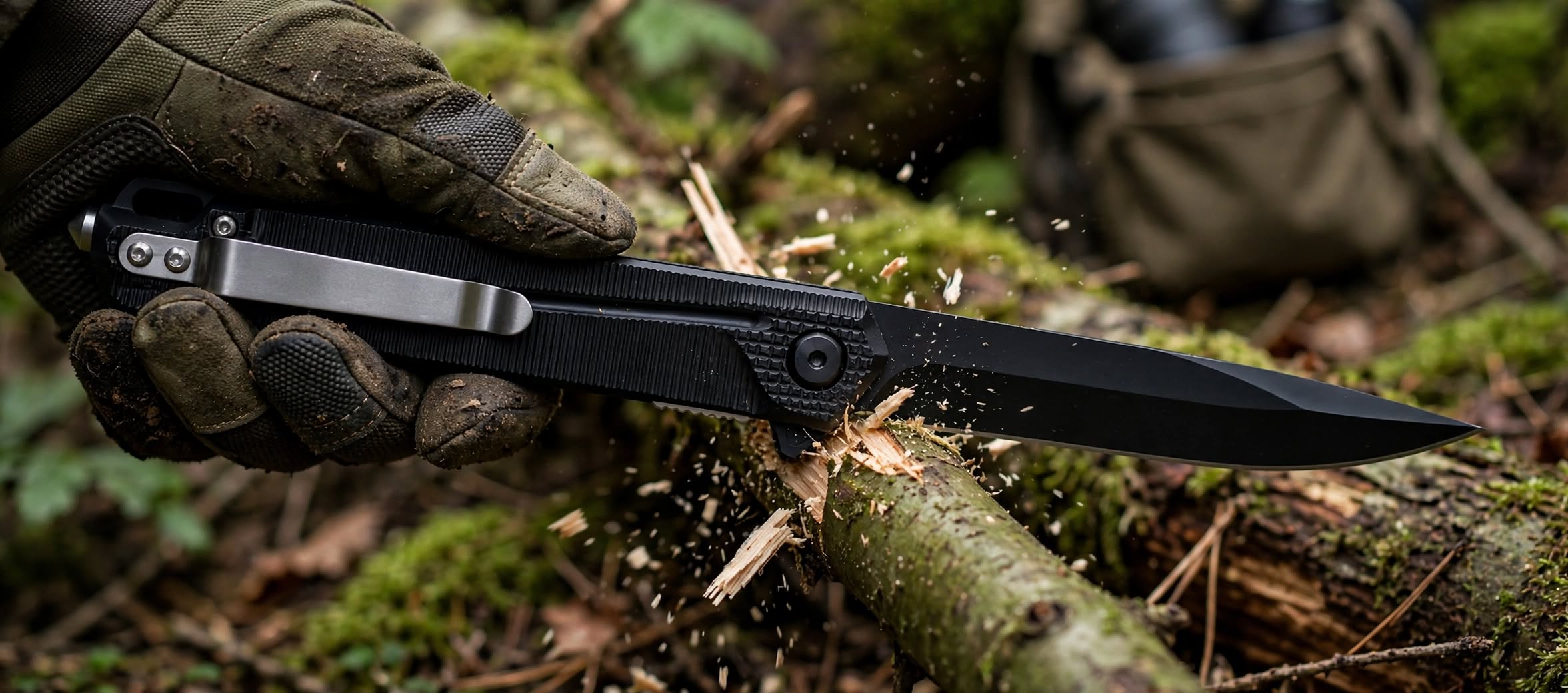 BISONBERG Tactical Folding Knife – Premium Black Outdoor Utility Knife