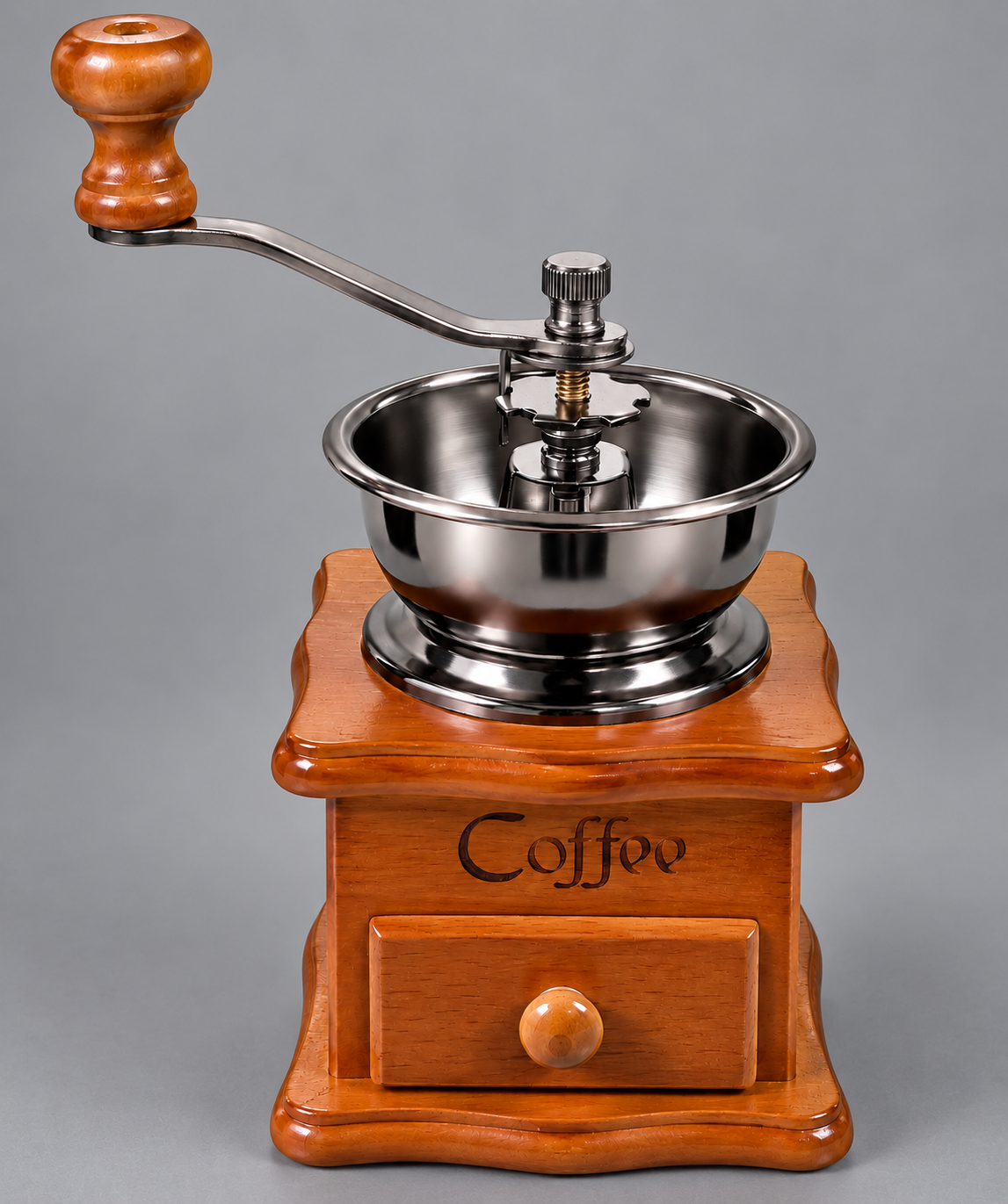 BIOSNBERG |Manual Wooden Coffee Grinder – Portable Hand Crank Coffee Mill