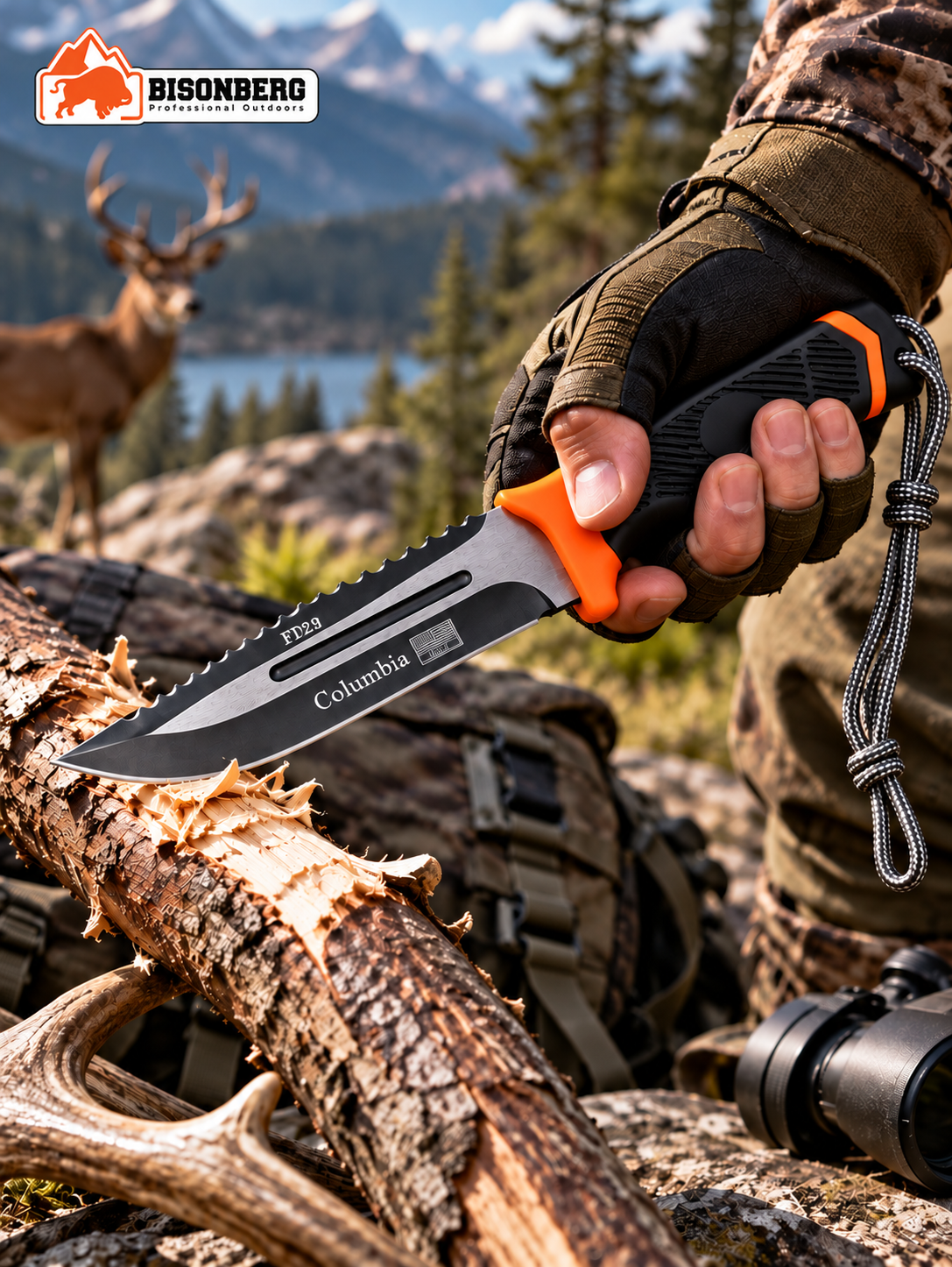 BisonberG| Fixed Blade  Knife with Sheath | Outdoor Camping & Survival Knife
