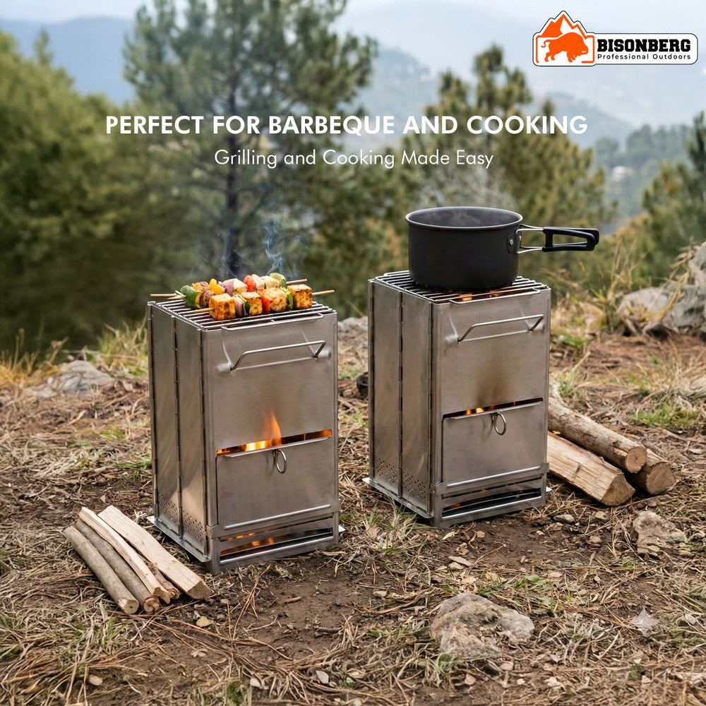 Stainless Steel Portable Camping Stove – Foldable Wood Burning Outdoor Cooker image 5