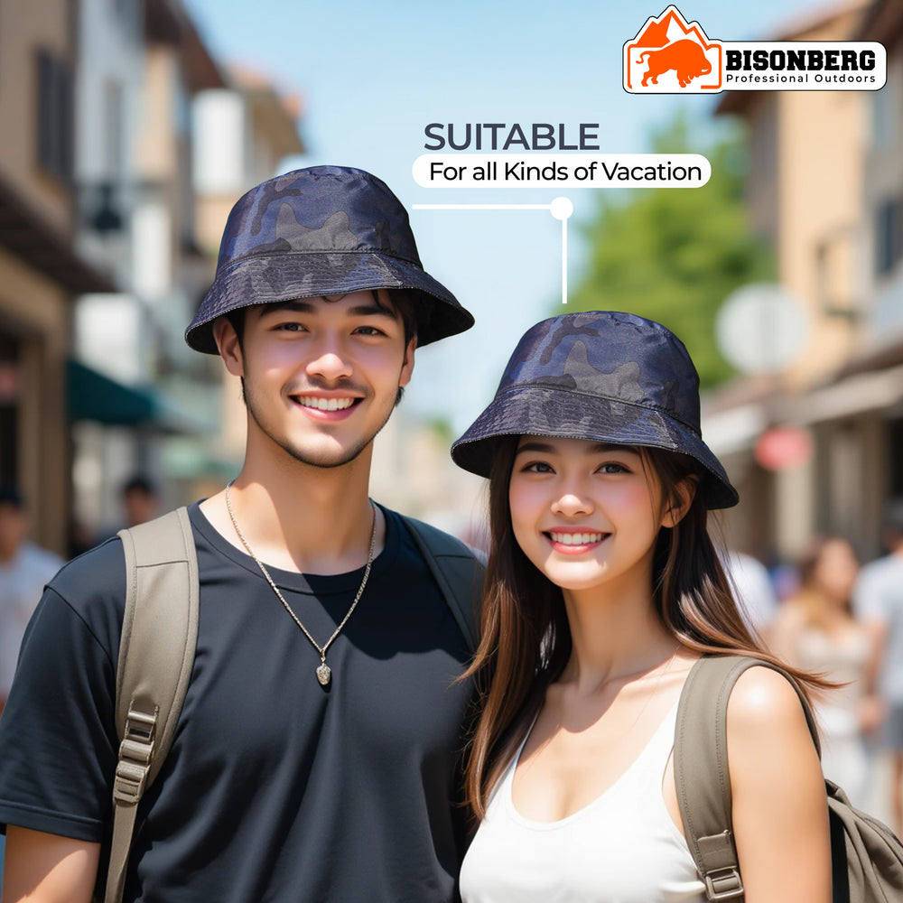 Bisonberg Midnight Camo Satin Bucket Hat Urban Elegance with a Bold Camo Edge image 5