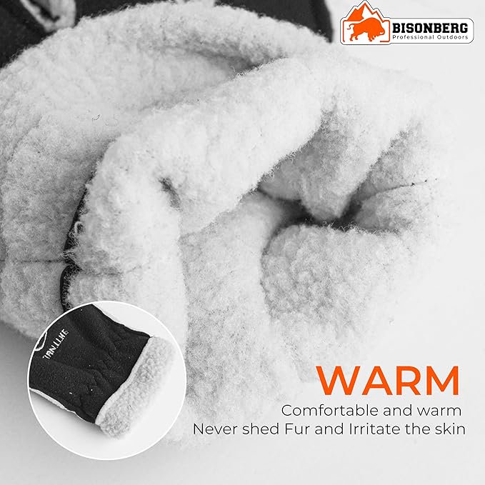 Winter Warm Men & Women Woolen Knitted Hand Gloves and Winter Wear Set Free Size - Protective Warm Hand Riding - Snow & Windproof image 5