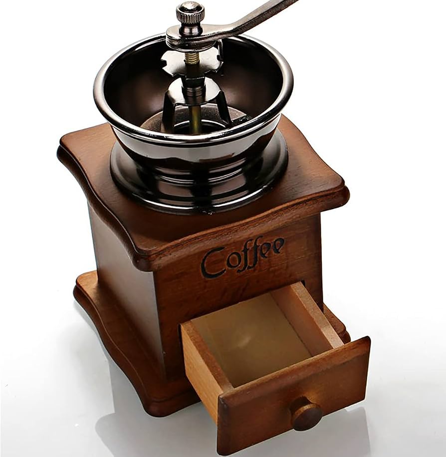 BIOSNBERG |Manual Wooden Coffee Grinder – Portable Hand Crank Coffee Mill