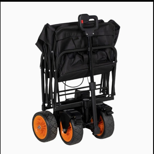 Bisonberg Heavy-Duty Folding Utility Wagon Cart with Adjustable Handle | All-Terrain Wheels | Outdoor Camping, Beach & Garden Trolley image 4