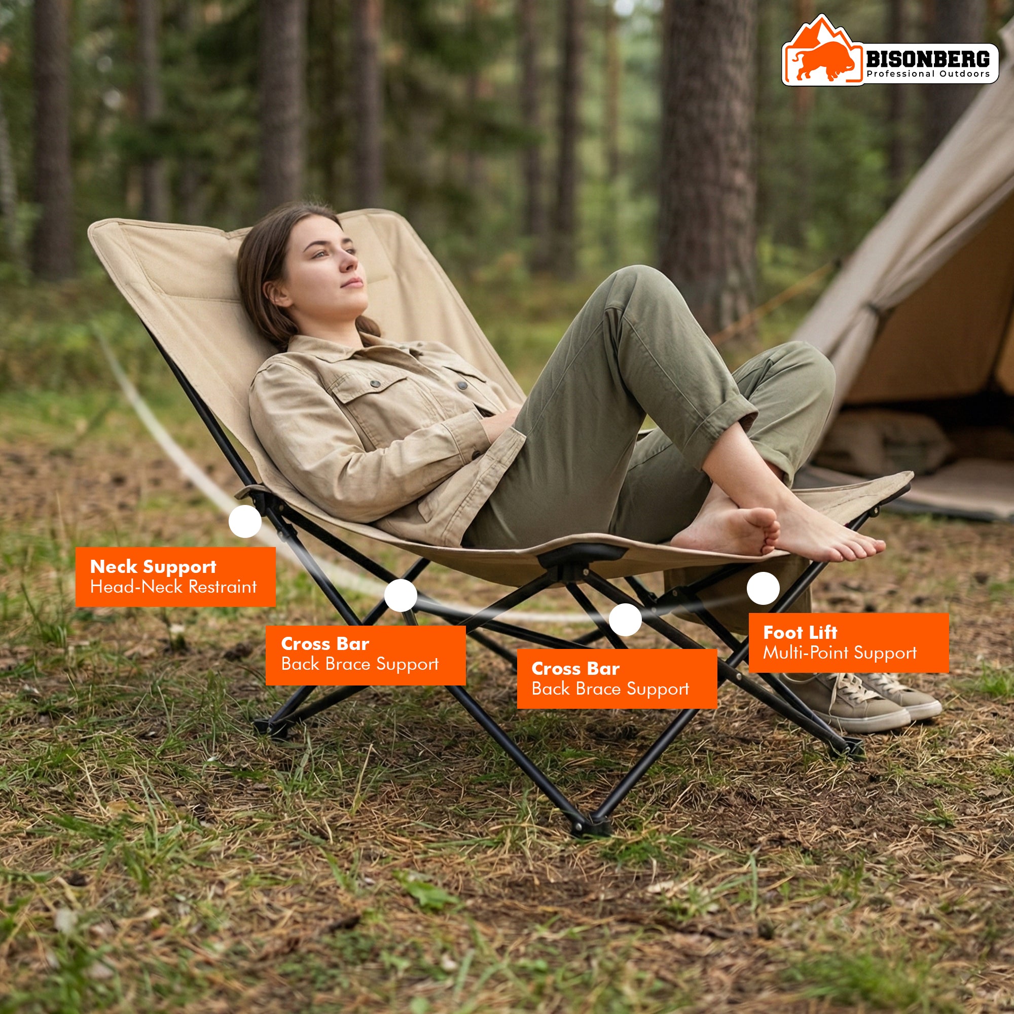 Foldable Camping Lounge Chair – Portable Outdoor Relax Chair image 2