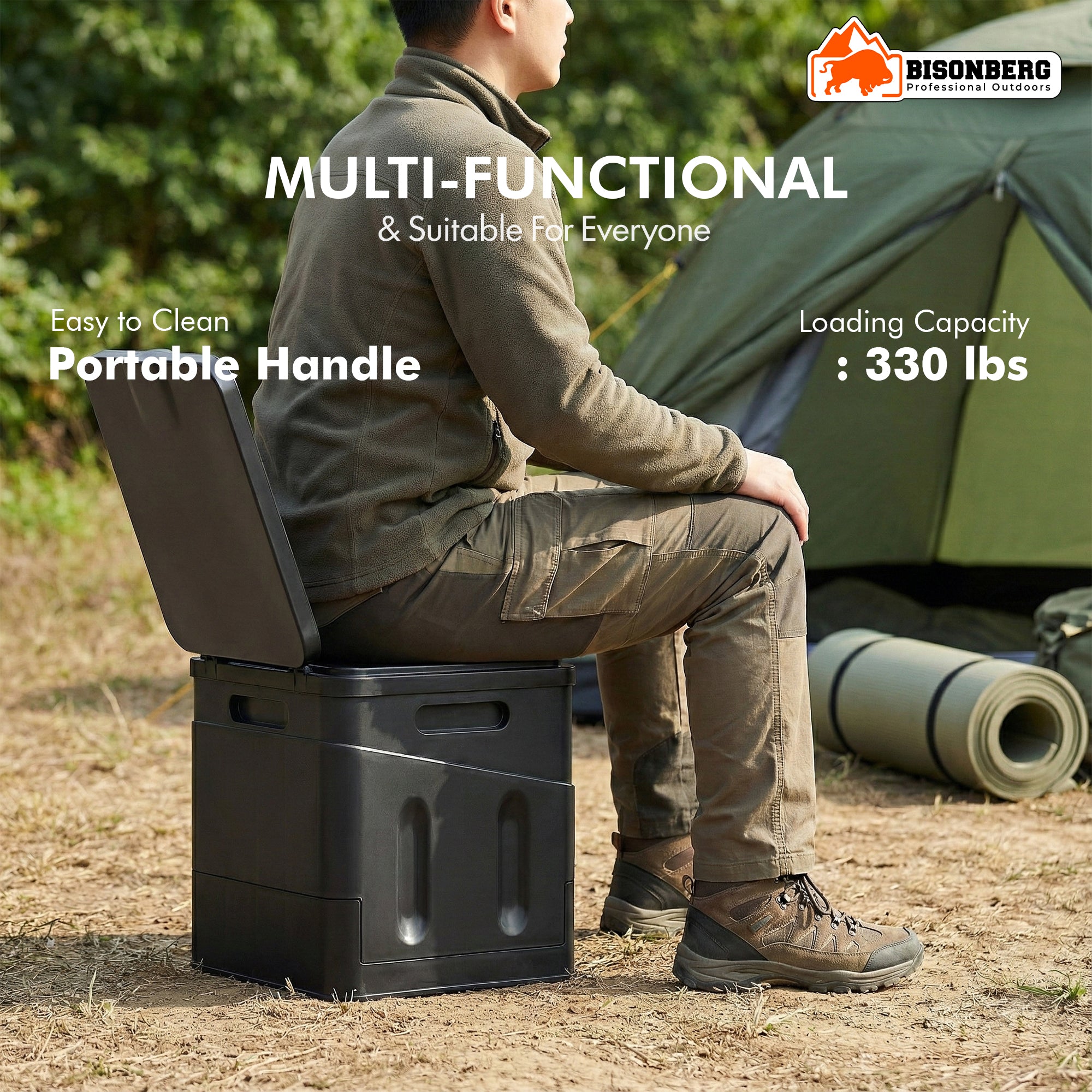 Portable Camping Toilet – Foldable Outdoor Travel Toilet Seat image 1