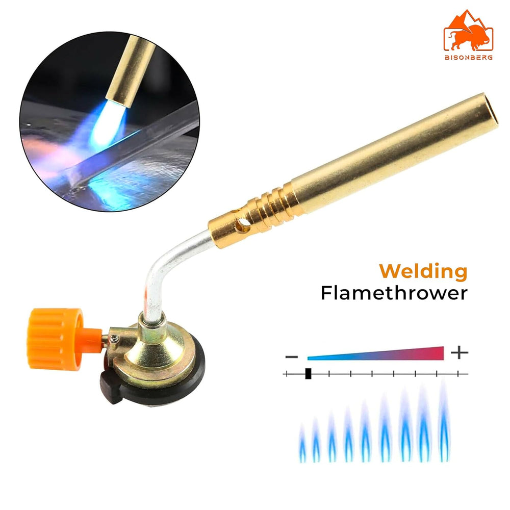Generic Manual BBQ Blowtorch Cooking Soldering Butane Gas Torch Flame Full Copper Double Tube Ignition High Temperature Spray Gun image 6