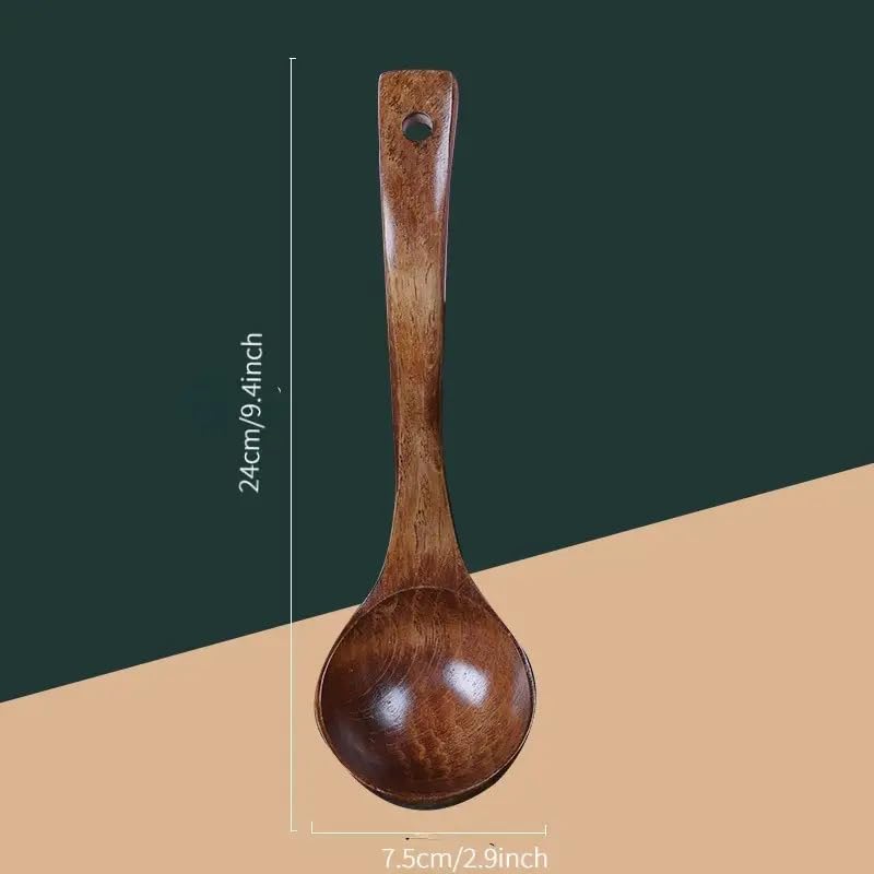 Handmade Wooden Non-Stick Serving Spoons for Cooking Dosa/Roti/Chapati Kitchen Tools Utensil, 1 Piece image 3