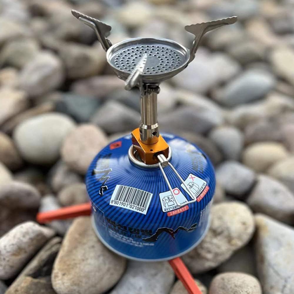 Camping Stove Burner | Portable Gas Stove | Butane Gas Burner For Outdoor Camping, Hiking, Picnic, Mini gas stove, Stainless Steel body | Folding Furnace, Camping Equipment With Pouch A12 image 4