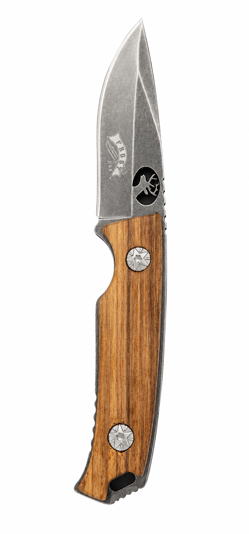 Bisonberg l Fixed Blade Wooden Handle Knife  | Outdoor Camping & Survival Knife