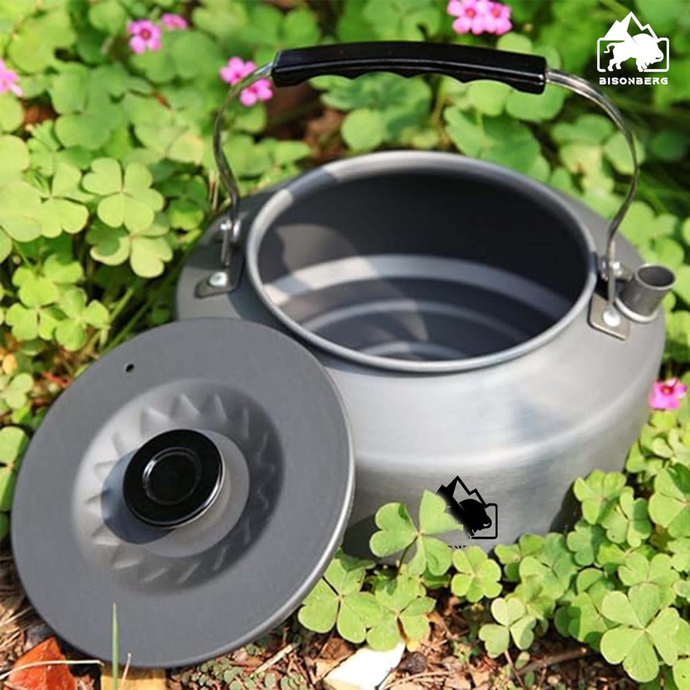 BISONBERG 1.6 L Portable Water Kettle Water Pot | Teapot Coffee | Tea Kettle Outdoor Camping Hiking Picnic Pot - Aluminum Alloy (Orange) image 5