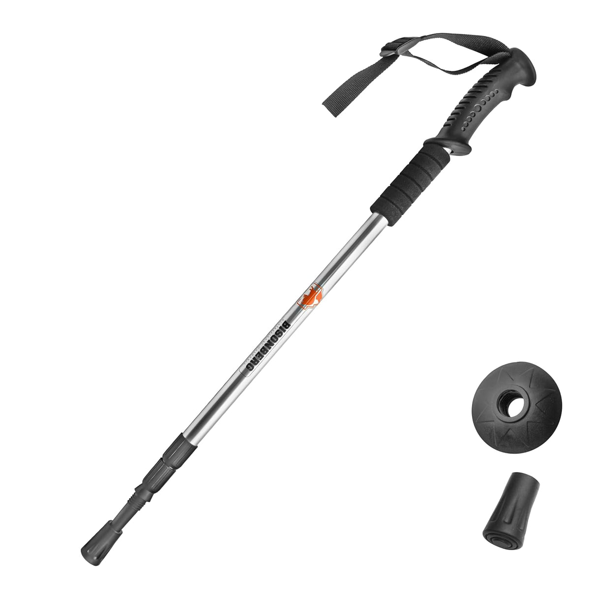 Trekking Pole, 65-130 cm Adjustable Height, Collapsible, Lightweight, Anti Shock, Multicolour, Hiking or Walking Sticks, Adjustable for Trekking with In-Build Compass image 0
