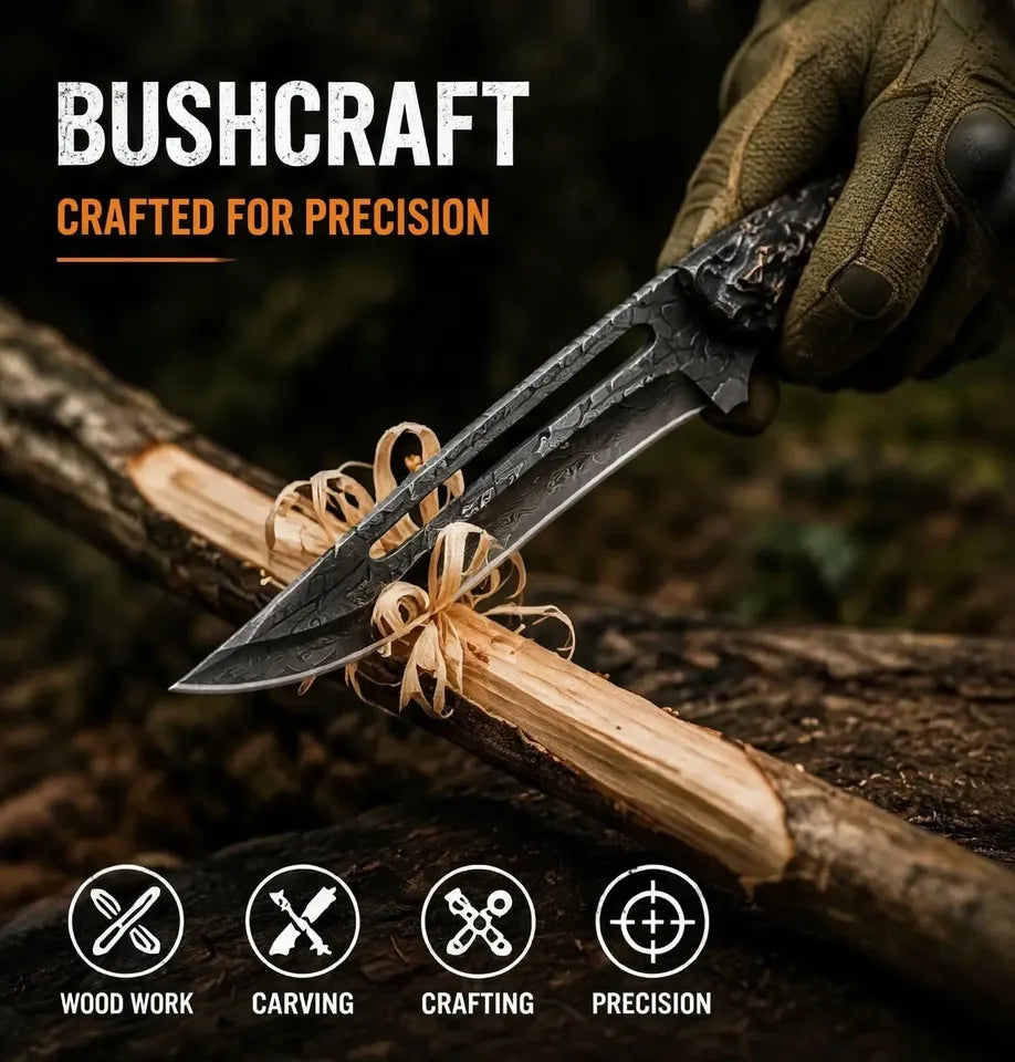 Bisonberg Fixed Blade  Meat Knife for Chopping, Dicing and Mincing, Professional Chef Blade for Home Knife with Sheath | Outdoor Camping & Survival Knife