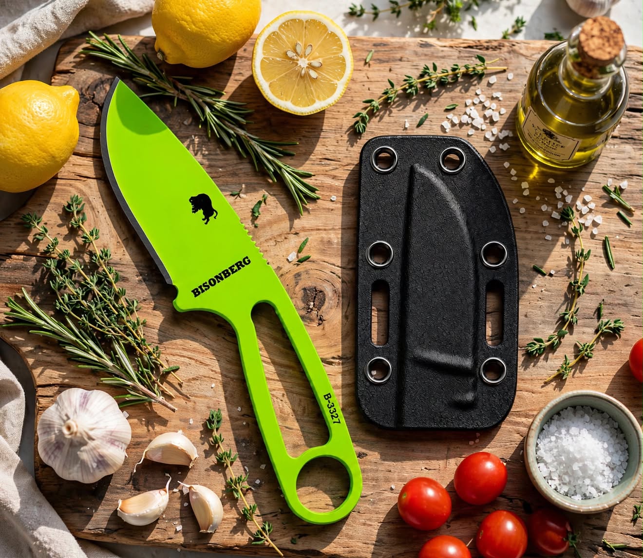 BISONBERG |Fixed Blade, Skeleton handle Knife| Heavy Duty Survival Knife For Camping,Hunting & Outdoor Use