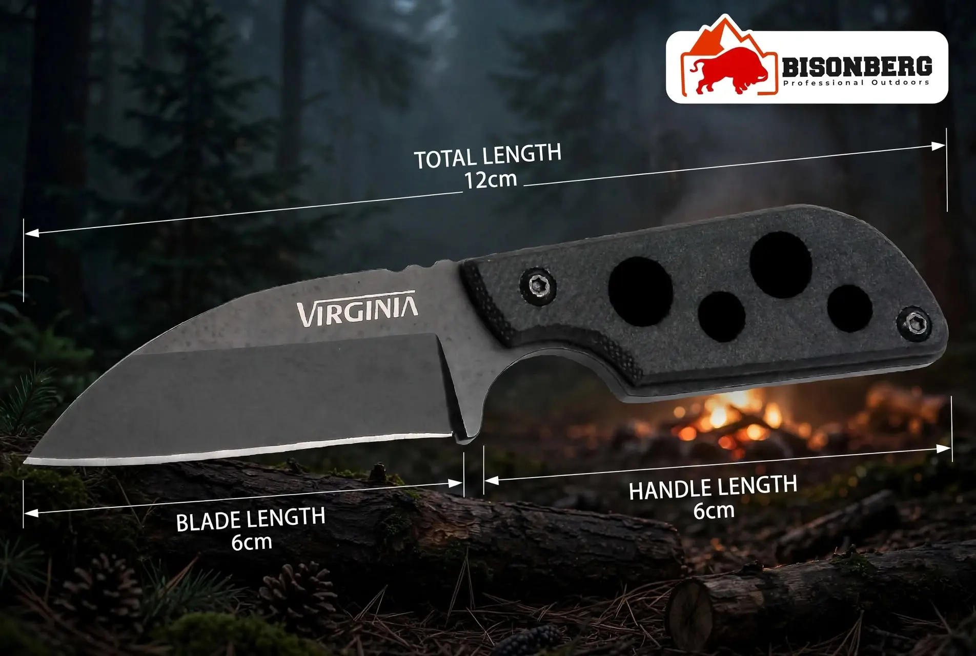 Bisonberg l Professional Refurbished  Fixed Blade Pocket Mini Knife  | Outdoor Camping & Survival Knife