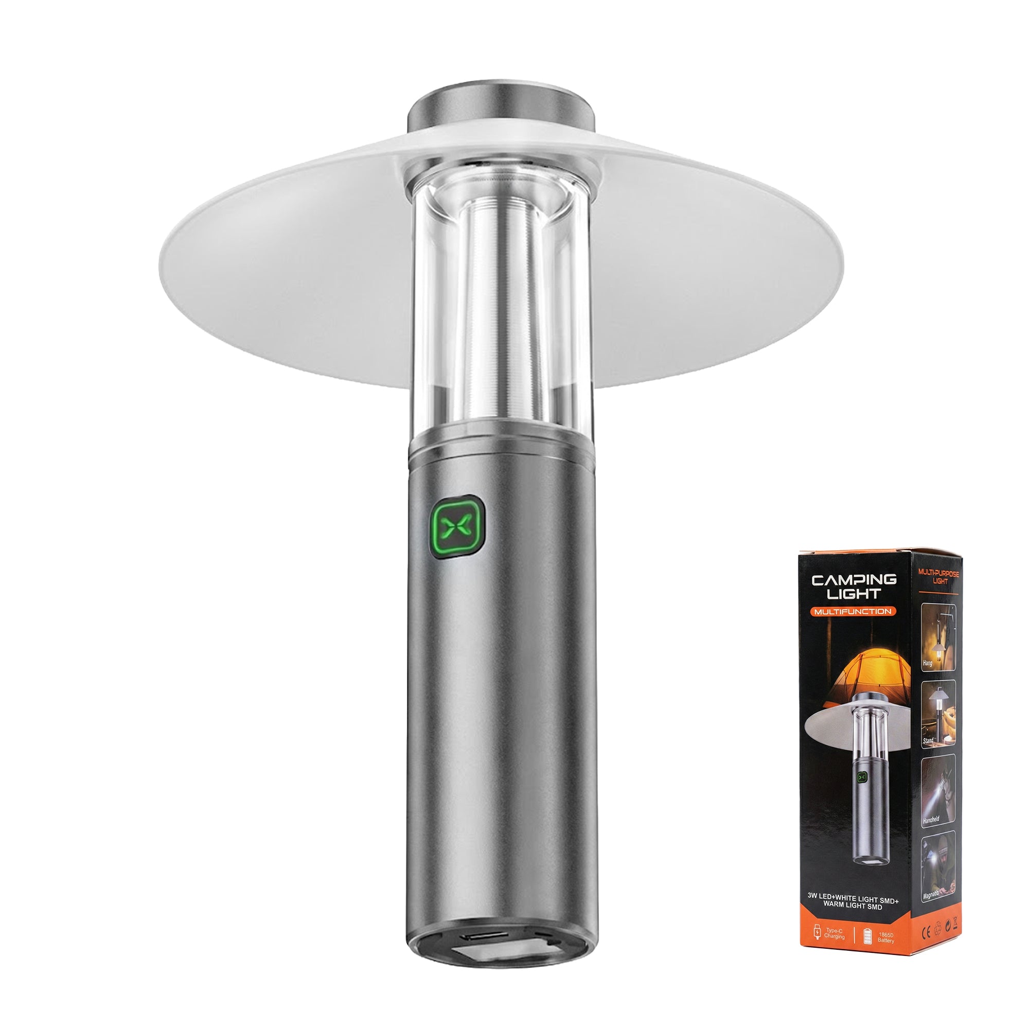Rechargeable Camping Lamp with Shade – Portable LED Outdoor Light image 0