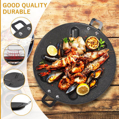 Non-Stick BBQ Grill Plate for Roasting, Cooking - Portable Stovetop, Indoor Outdoor Garden Camping, DIY Korean Barbecue Grill Pan Black image 3