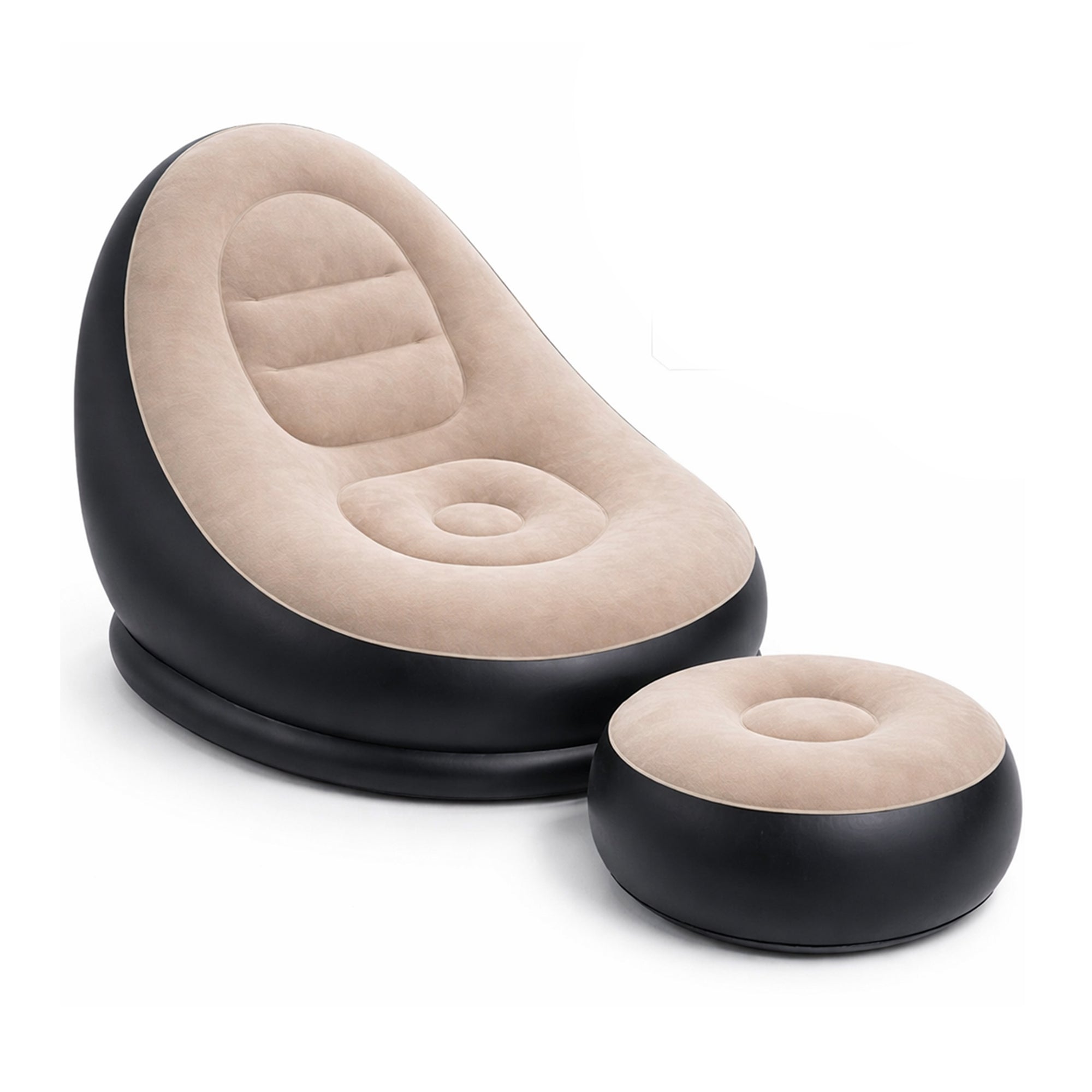 Inflatable Lounge Chair with Ottoman – Comfortable Portable Air Sofa image 0
