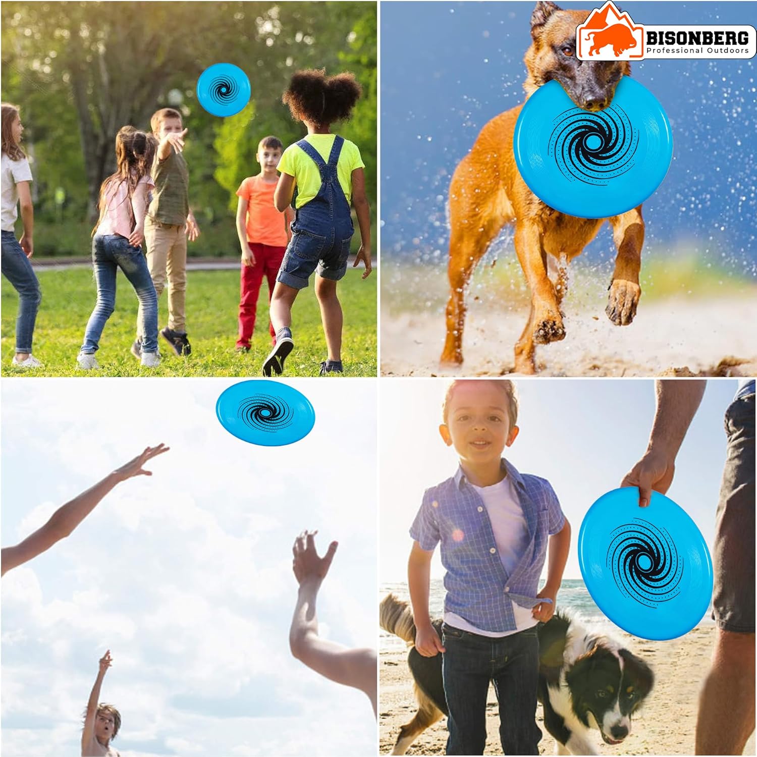 Bisonberg Frisbee for Outdoor Sports Games/Throwing Discs for Kids, Flying Disc Toy for Girls and Boys, Unbreakable Soft Flexible Plastic image 1