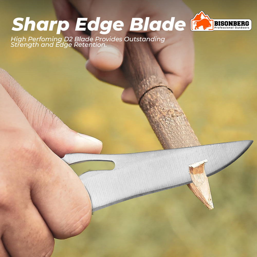 Bisonberg Premium Folding Pocket Knife with Stainless Steel Blade and Polished Wooden Handle – Compact EDC Tool with Keychain Loop image 4