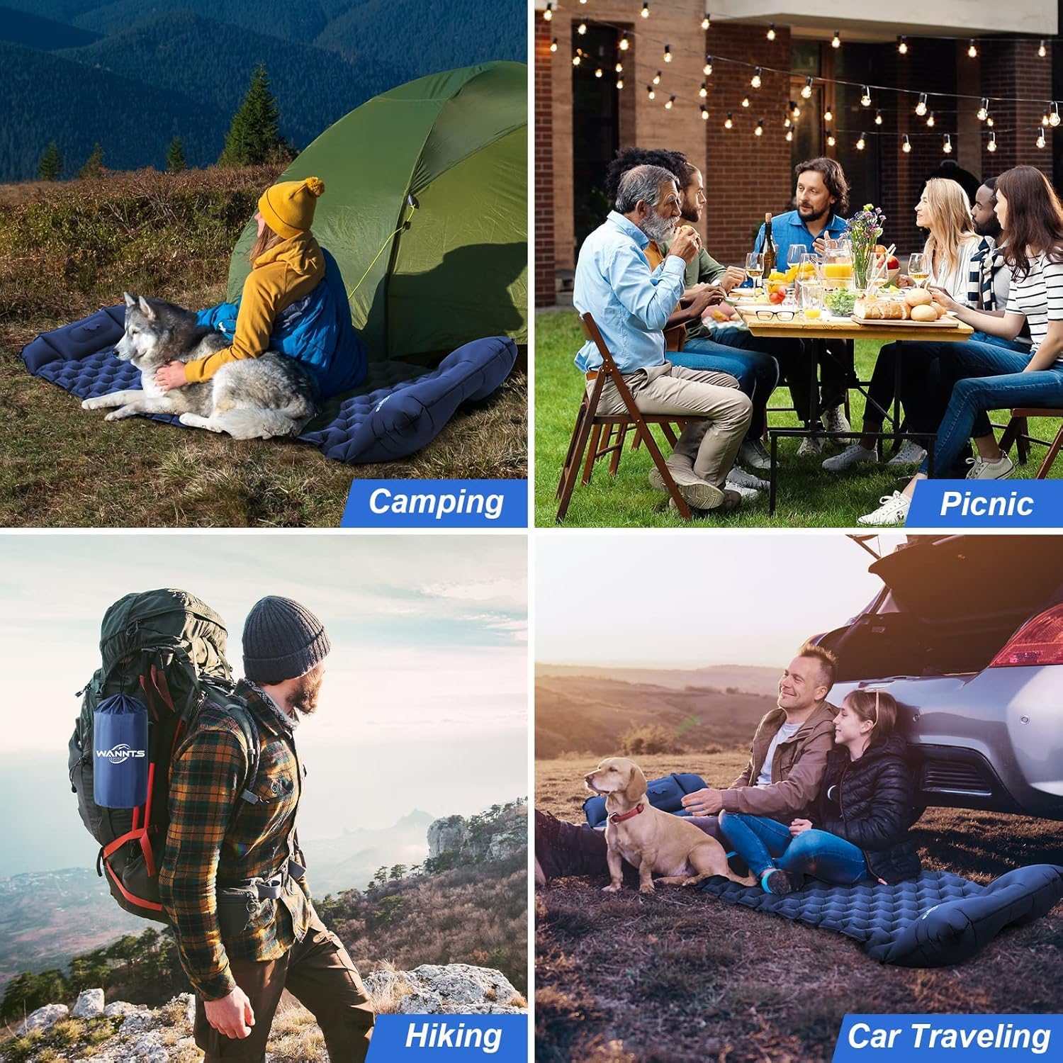 Sleeping pad for Camping, Mat with Built-in Foot Pump & Pillow, Inflatable Air Mattress, Compact Sleeping pad, Sleeping Mat for Hiking Traveling Tent image 4