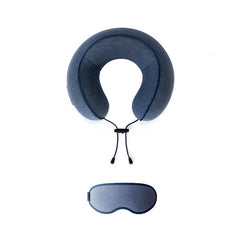 Neck Pillow with Sleeping Eye Mask Combo for Travelling Airplane Travel Pillow Comfortable Head Rest Neck Holder Pillow - Blue image 0
