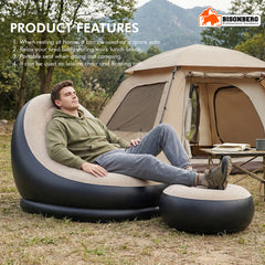 Inflatable Lounge Chair with Ottoman – Comfortable Portable Air Sofa image 3
