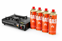 Portable Camping Gas Stove with 4 Cassette Gas Canisters | Butane Portable Stove for Outdoor Cooking image 0