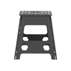 Folding Grey Step Stool 15-Inch Height with Anti-Slip Dots for Added Safety (Grey) image 1
