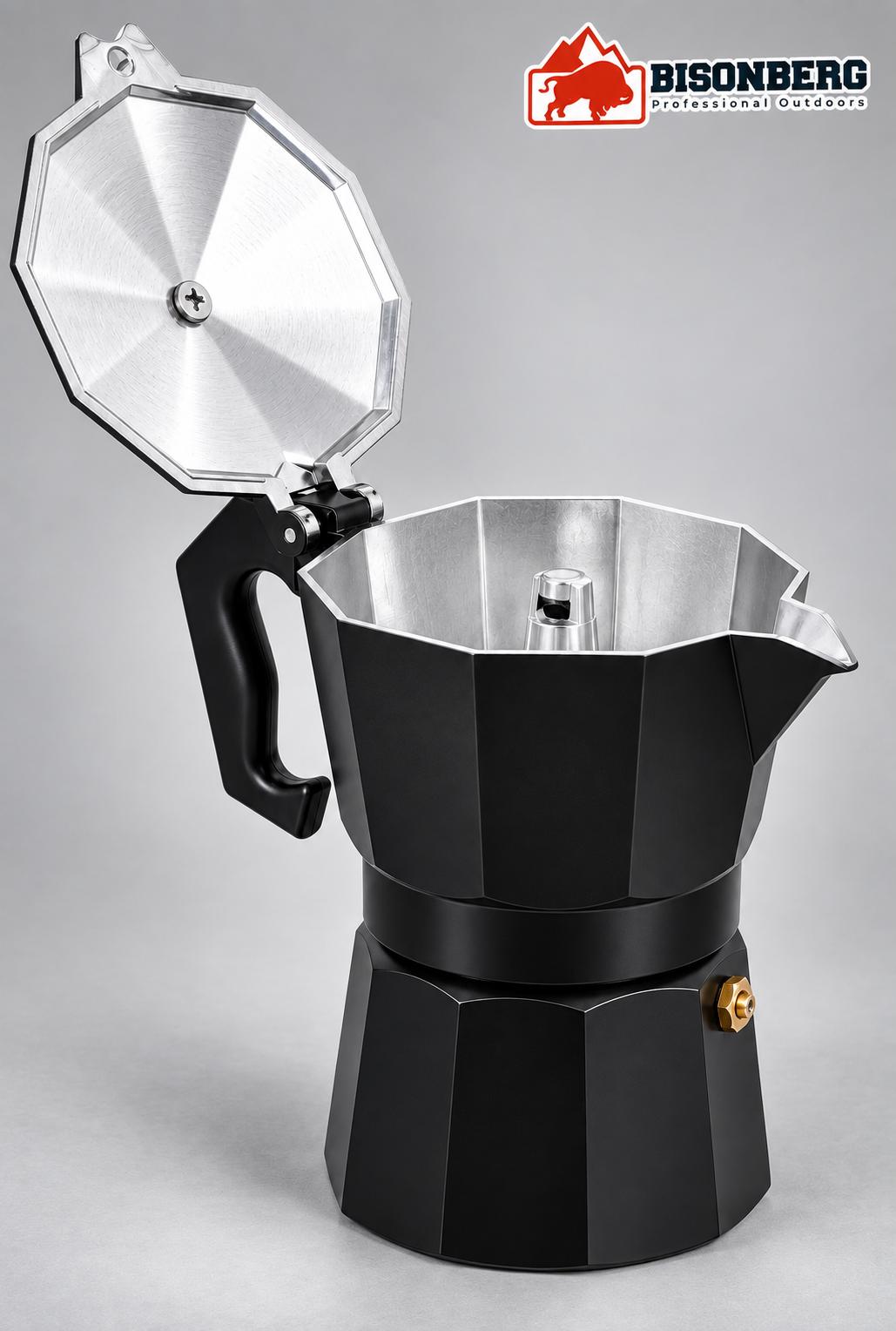 BISONBERG|Aluminium Espresso Coffee Maker, Moka Express 1 Cups Espresso Maker/Percolator/Stovetop/Filter Coffee Maker for Italian Mocha Coffee Moka Pot