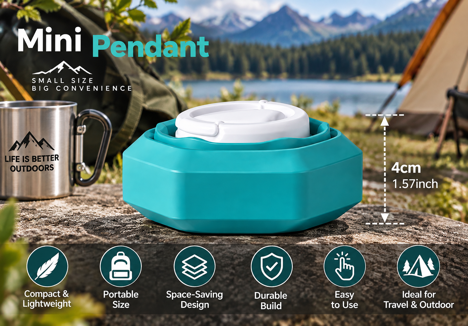 Bisonberg| Mini Water Bottle – Compact Outdoor Compact /Lightweight /Portable /Outdoor Ready Camping Essential