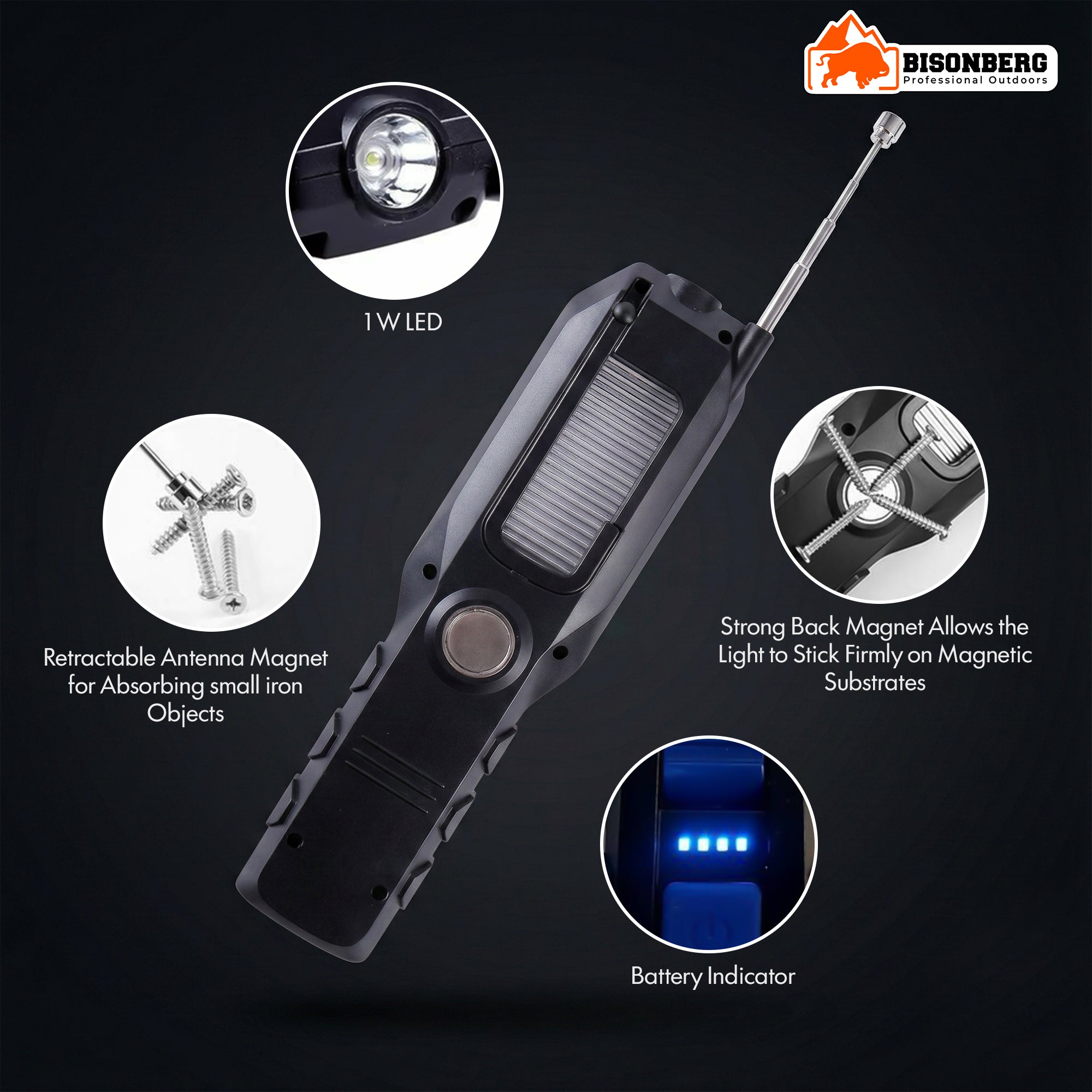 Rechargeable LED Work Light with USB Charging – Portable Inspection & Emergency Torch image 5