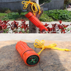 Emergency Survival Whistle Set - 5-in-1 Safety Kit with Compass, Flint, Waterproof Storage - Essential Outdoor Gear for Camping, Hiking, and Adventures (Orange) image 2