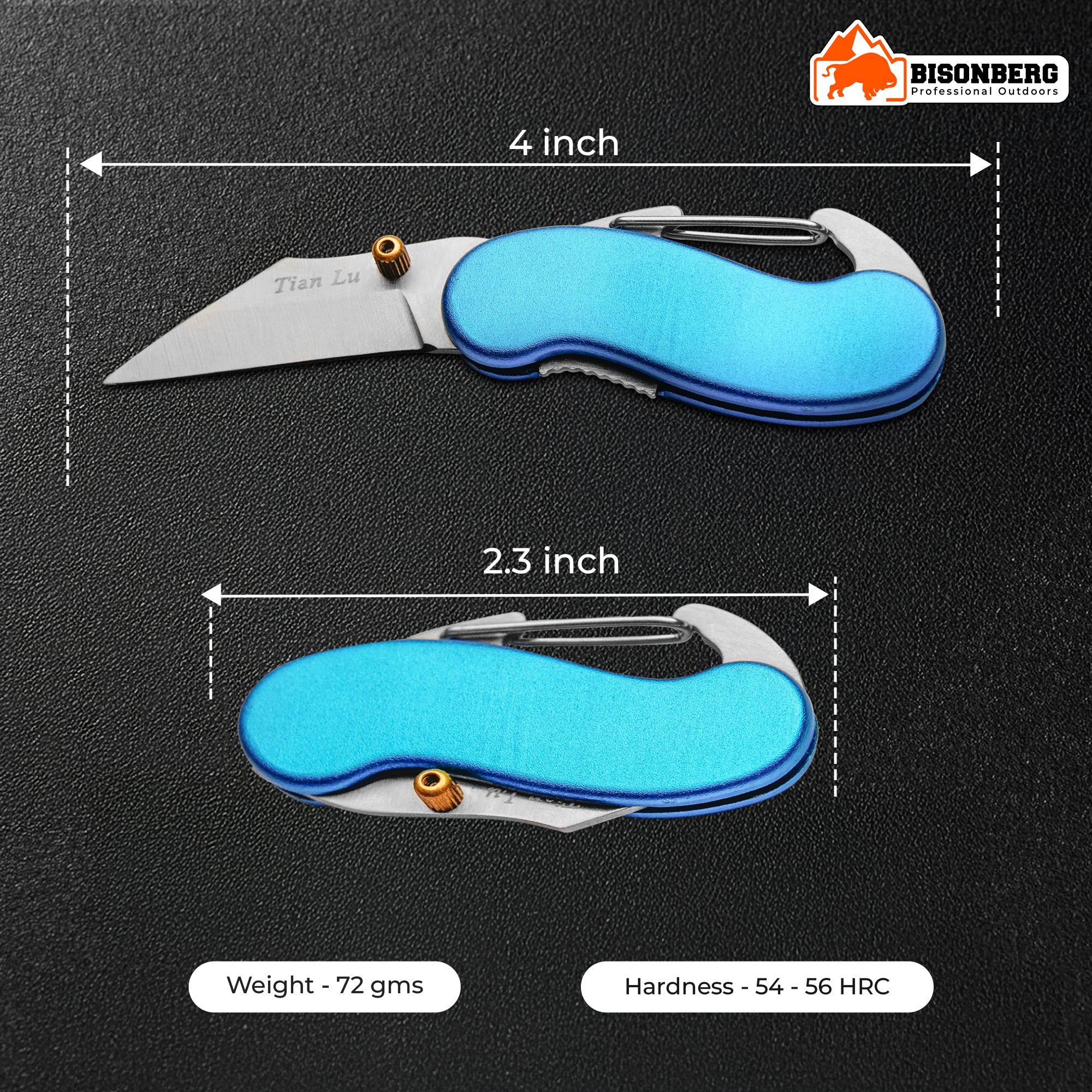 Mini Folding Utility Knife with Carabiner Clip – Compact Pocket Cutter with Stainless Steel Blade for Outdoor, Camping, and Everyday Use – Safety Lock, Lightweight, Blue" image 4