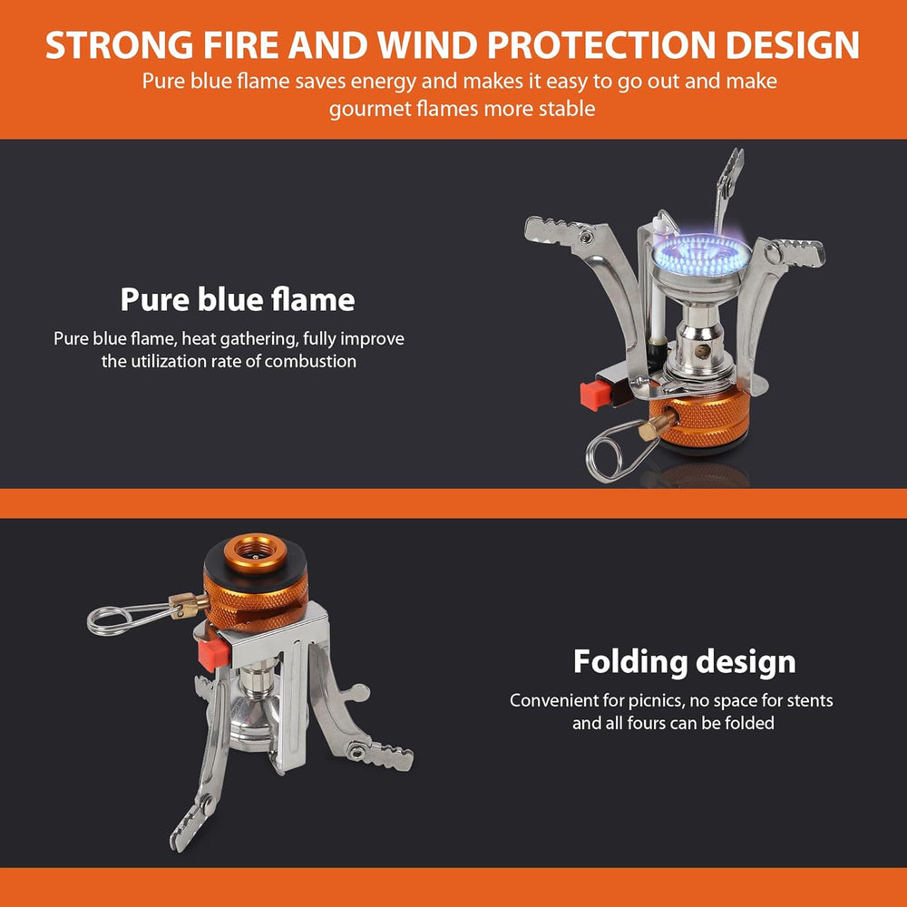 Portable Stove | Butane Gas Burner | Camping, Hiking, Picnic | Stainless Steel Body | Folding Furnace image 6
