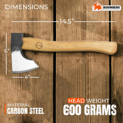 Bisonberg Gardening Axe Hatchet Axe Wood Handle Cutting Axe, Camping Axe Gardening Tools image 2