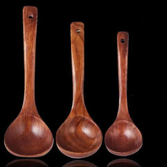 Handmade Wooden Non-Stick Serving Spoons for Cooking Dosa/Roti/Chapati Kitchen Tools Utensil, 1 Piece image 1