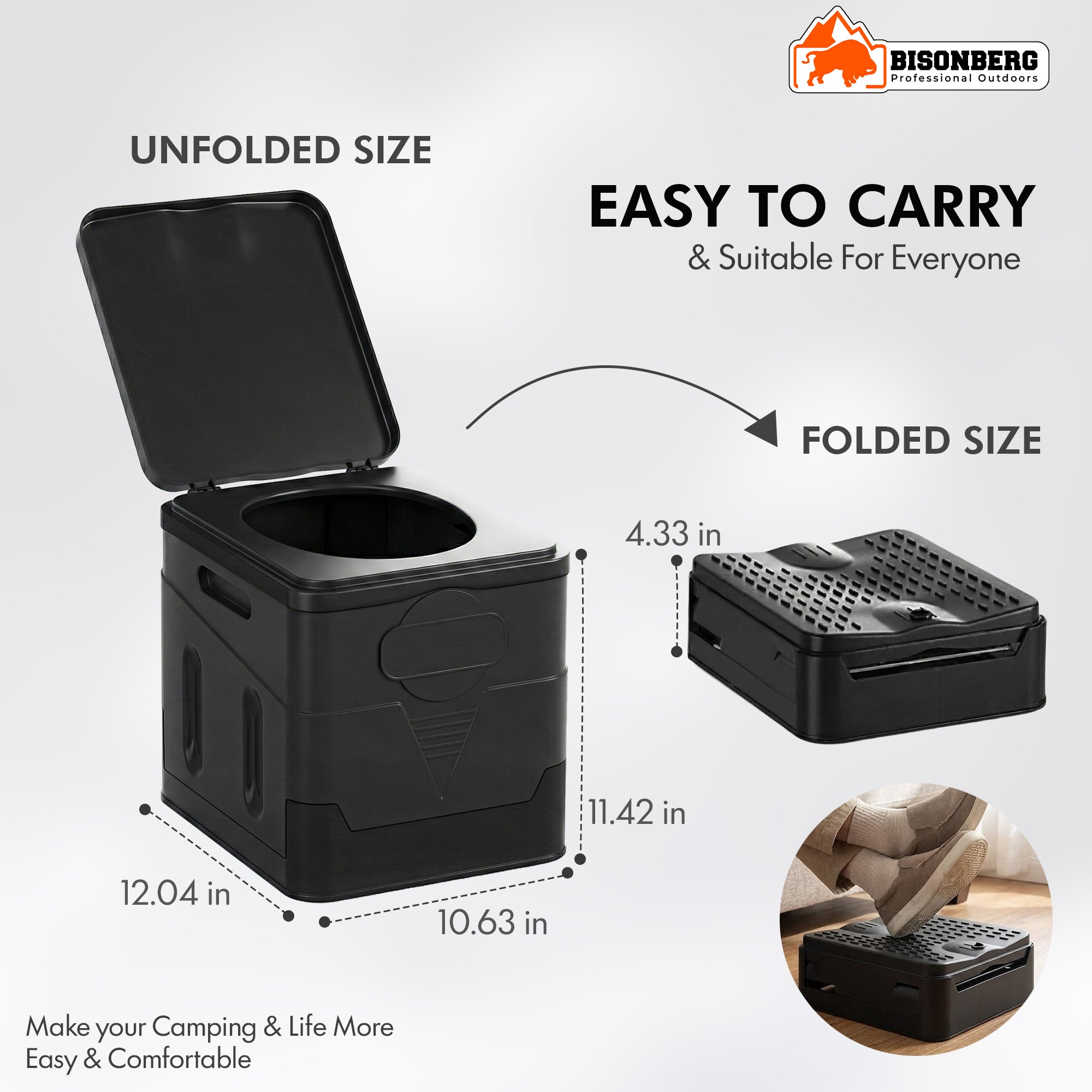 Portable Camping Toilet – Foldable Outdoor Travel Toilet Seat image 3