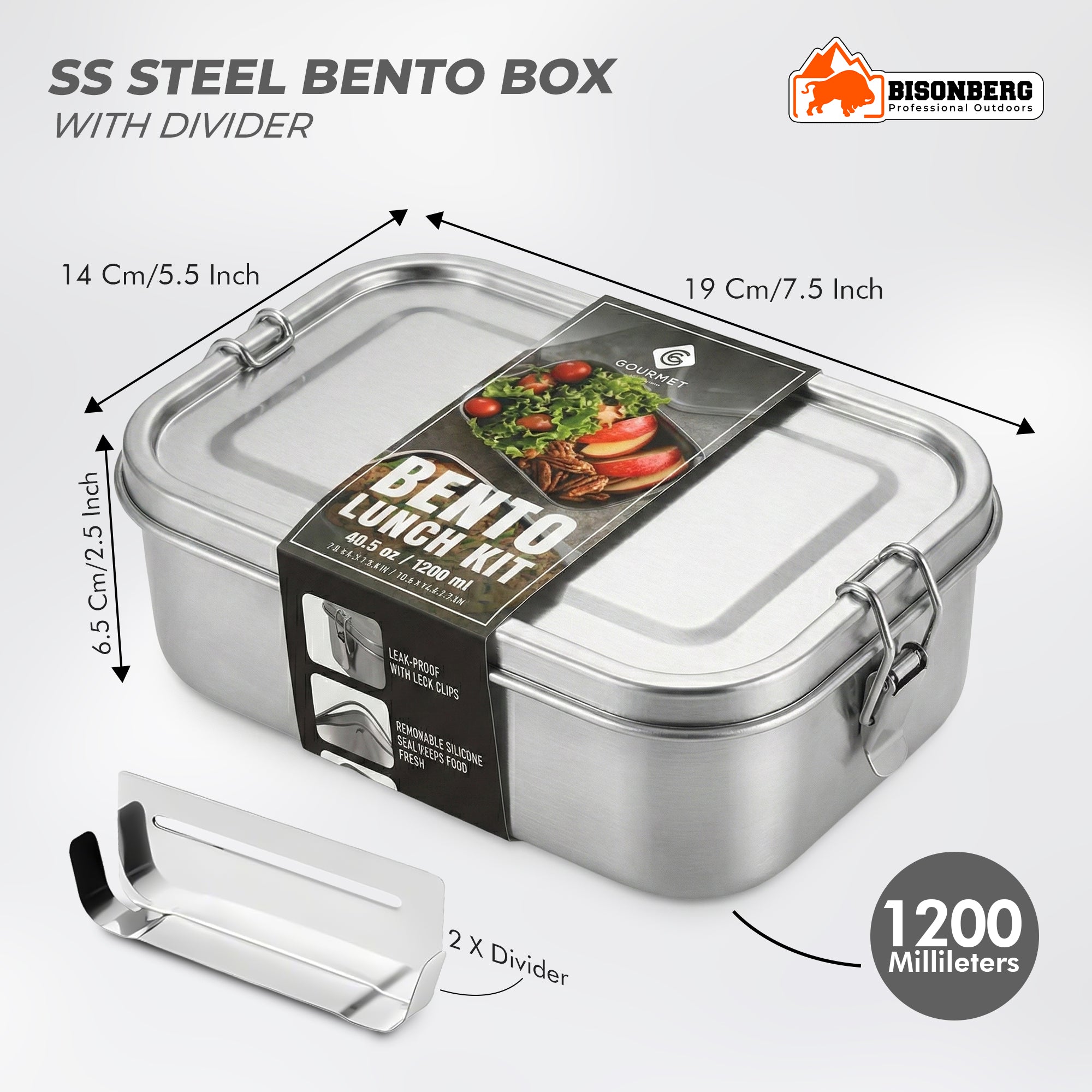 Stainless Steel Bento Lunch Box | 1200ml Leak-Proof Lunch Container” image 5
