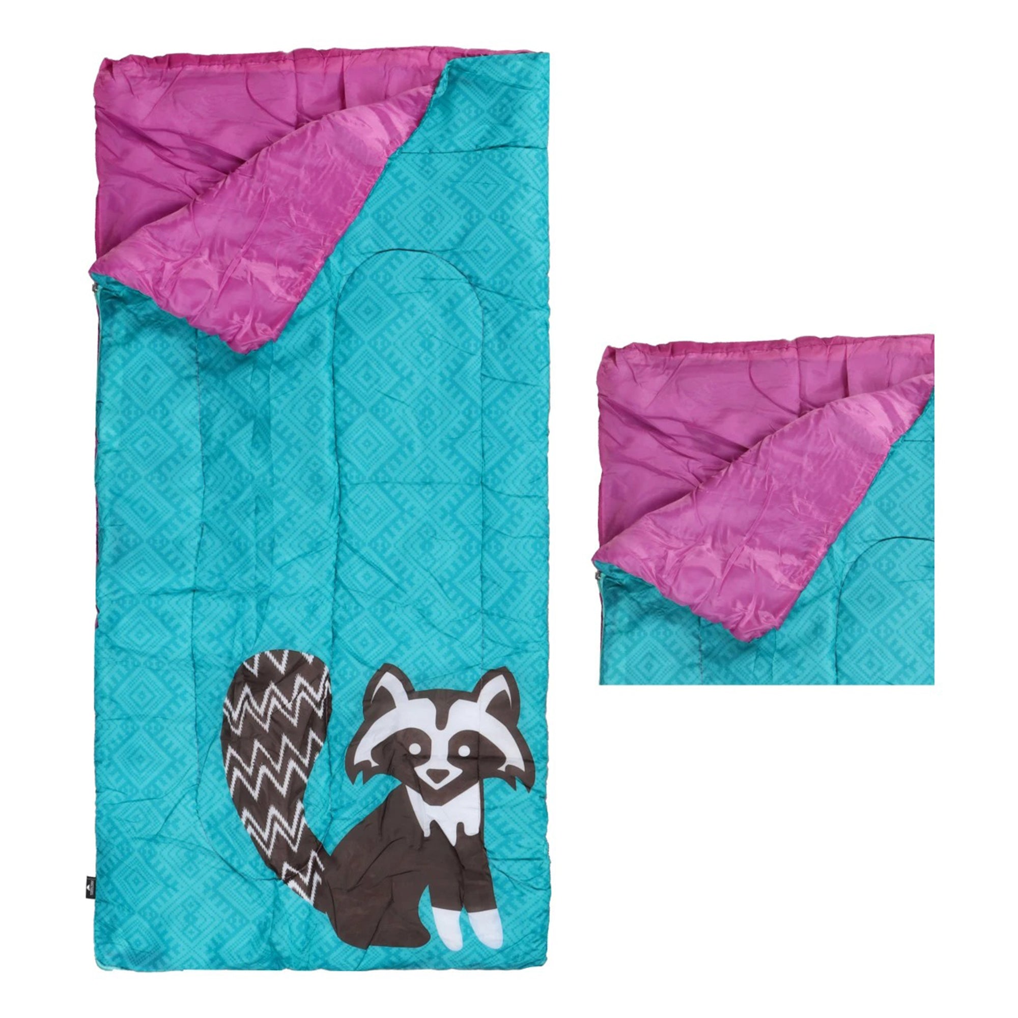 Kids Raccoon Sleeping Bag – Warm & Colorful Camping Sleep Sack image 0
