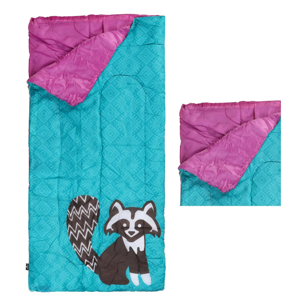 Kids Raccoon Sleeping Bag – Warm & Colorful Camping Sleep Sack image 0