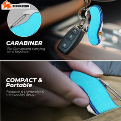 Mini Folding Utility Knife with Carabiner Clip – Compact Pocket Cutter with Stainless Steel Blade for Outdoor, Camping, and Everyday Use – Safety Lock, Lightweight, Blue" image 3
