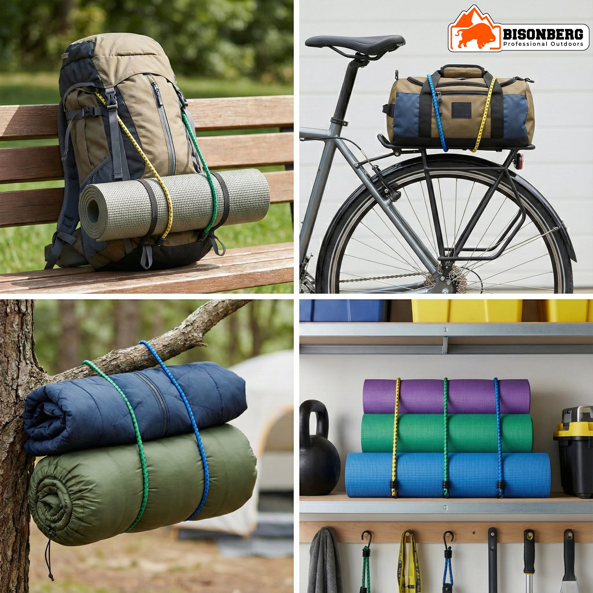 Heavy-Duty Elastic Bungee Cords with Hooks – Multi-Color Tie-Down Straps image 1