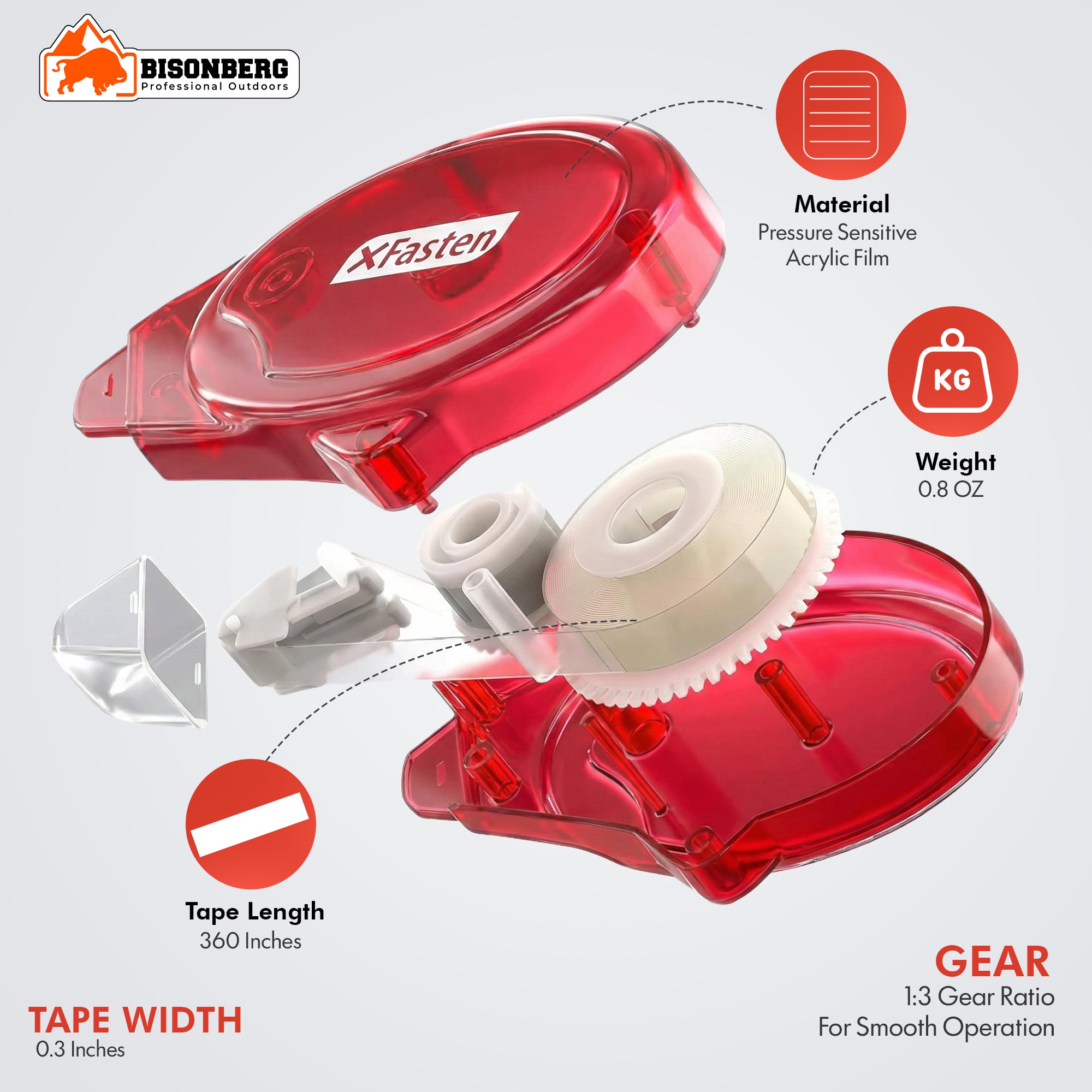 XFasten Double-Sided Tape Roller – Easy Clean Adhesive Applicator image 4